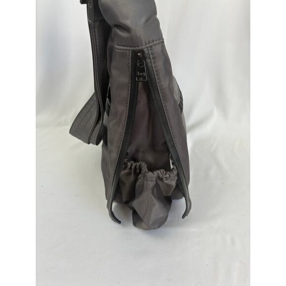 Lug Trooper Nylon Crossbody Gray Purse Travel Bag Water Bottle Pockets Work - Picture 7 of 15